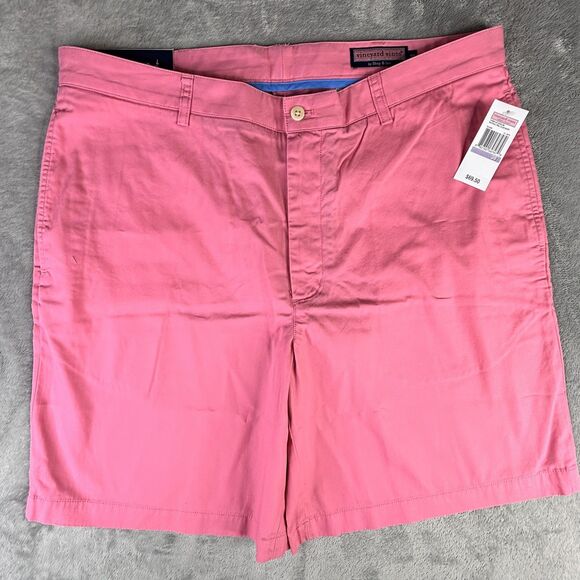 Vineyard Vines Shorts Mens 38 Nautical Twill Club Sun Burn Pink Chino Golf Prep - Picture 1 of 13